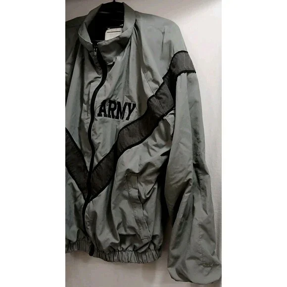 VTG 00s US Army PT Jacket Men’s Medium UNICOR Gray Black Full Zip Streetwear - Picture 5 of 8